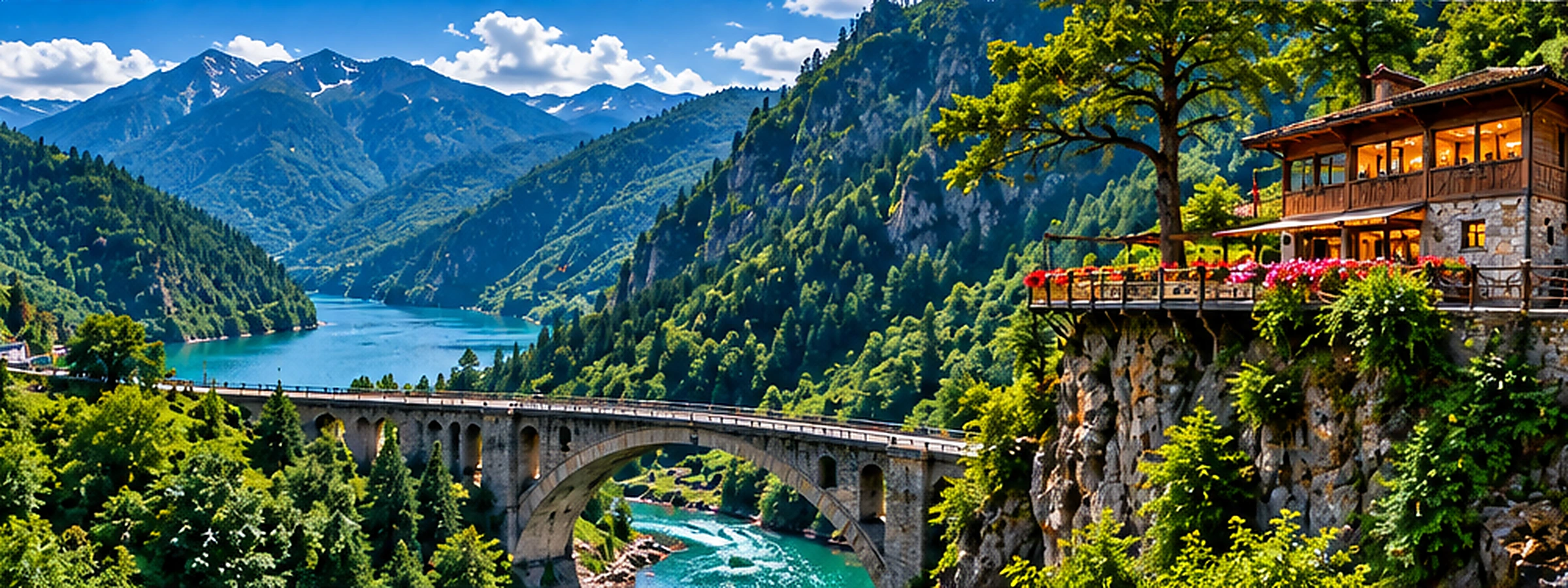 Artvin dağları, ormanları ve vadi manzarası